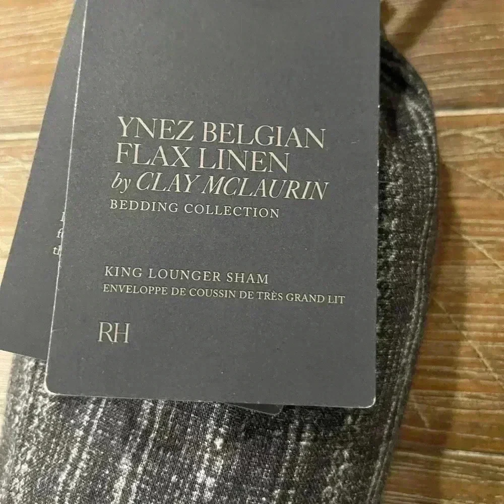 RESTORATION HARDWARE SHAM INEZ BELGIAN FLAX LINEN CLAY MCLAURIN-NWT-King/Queen